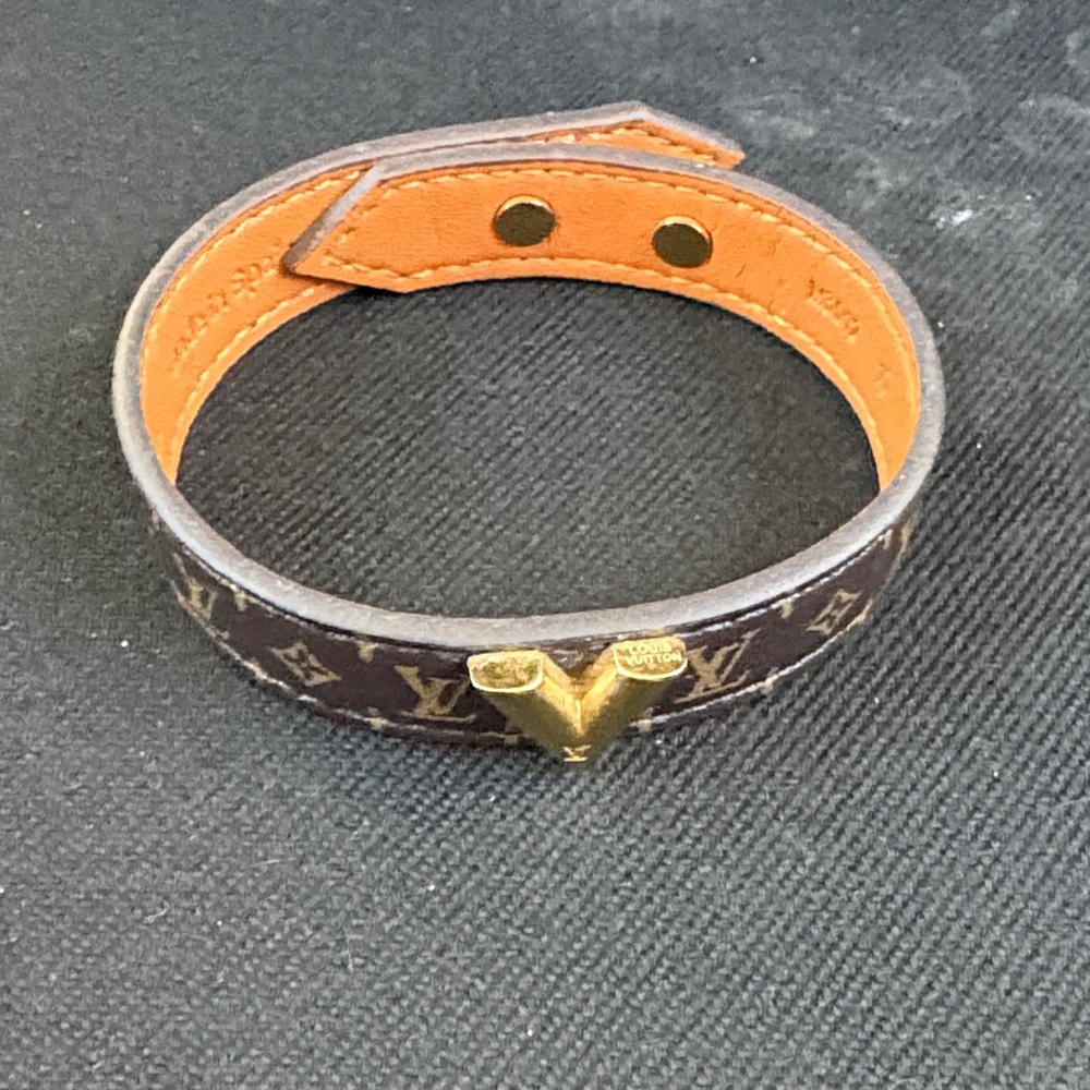 Brown and Gold Monogram Bracelet
